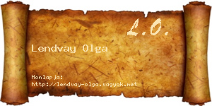 Lendvay Olga névjegykártya