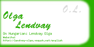 olga lendvay business card